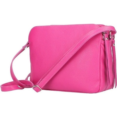 Made In Italy kožená kabelka na rameno 517 fuchsia