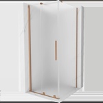 Mexen Velar плъзгаща се душ кабина 90 x 90 cm, мразовита, четкана мед - 871-090-090-31-65 (871-090-090-31-65)
