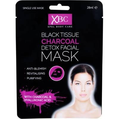 Xpel Body Care Black Tissue Charcoal Detox Facial Mask от Xpel за Жени Маска за лице 28мл