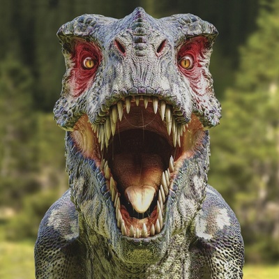 Pohlednice 3D čtvercová T-Rex Selfie