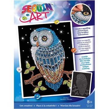Image 1 of Sequin Art - Изкуство с пайети, синя серия, Сова