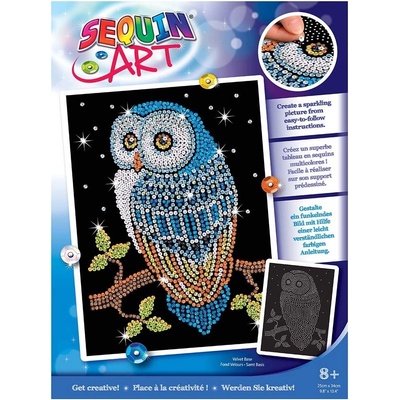 Sequin Art - Изкуство с пайети, синя серия, Сова