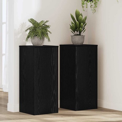 vidaXL Стойка за растения 2 бр. Черен дъб 30 x 30 x 70 см (869232)