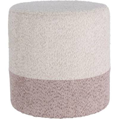 Home Styling Collection Kulatý čalouněný puf ve dvou barvách, boucle, 34 × 35 cm, béžový