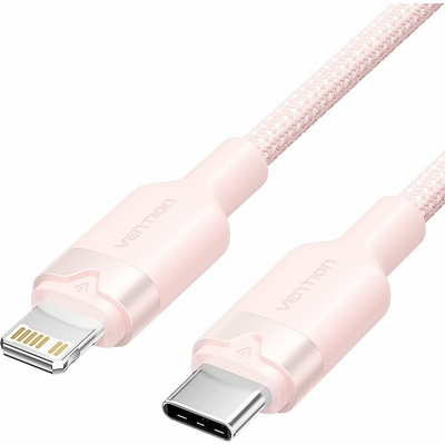 Vention LALPF USB 2.0 Type-C Male to Lightning Male 3A, 1m, růžový