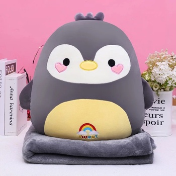 Плюшена възглавничка пингвин, 40 см + одеалце с надпис (46310Н)