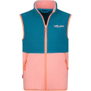 TROLLKIDS Детски поларен елек Trollkids Kid's Kjerag Vest Fleece vest - Harbor Blue / Peony Rose / Mellow Peach - размер 164 (EU) (703-4667-0519)