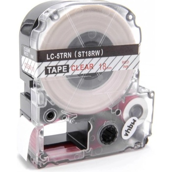 Compatible Epson LC-ST18RW, 18mm x 8m, червен печат / прозрачен субстрат, съвместима лента (LCST18RW)