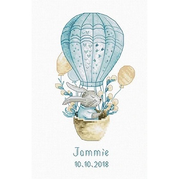 Luca-S Летящо с балон зайче - гоблен със схема b1150