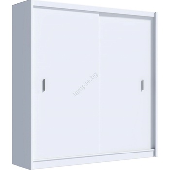 EMS Гардероб SAPHIRA 203x215 см с плъзгащи врати, бял (MT0002)
