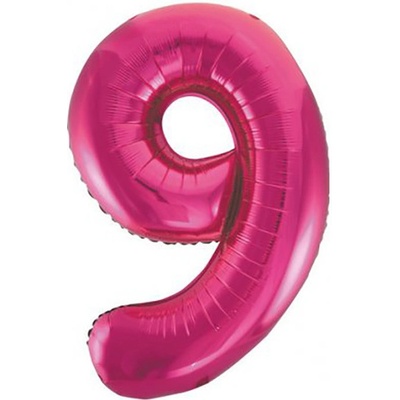 Nafukovací balón 86cm číslo 9 ružový