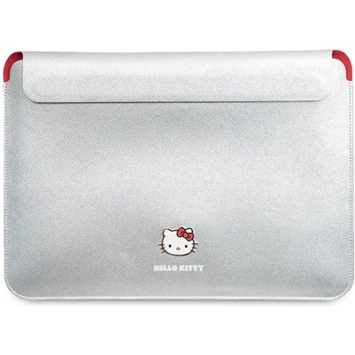 Hello Kitty Чанта за лаптоп Hello Kitty PU Metal Logo, 14", сребриста (3666339190392)