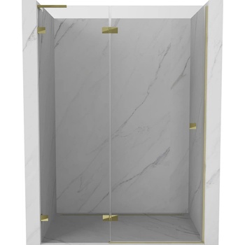 Mexen Lunar L лява отваряема душ-врата 130 см, прозрачна, златна - 834L-130-000-50-00-L (834L-130-000-50-00-L)