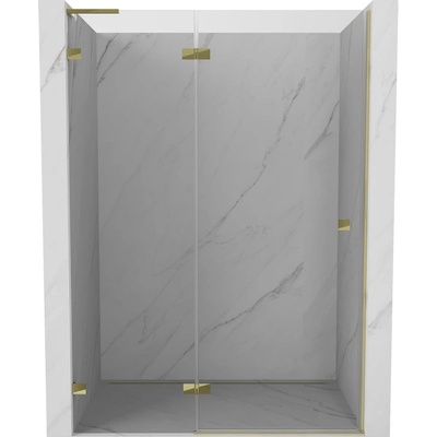 Mexen Lunar L лява отваряема душ-врата 130 см, прозрачна, златна - 834L-130-000-50-00-L (834L-130-000-50-00-L)