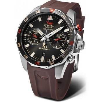 Vostok Europe 6S21/225A618S Hnědý silikonový řemínek