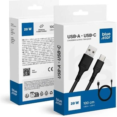 Blue Star DC-001AC3.0 черен кабел от USB-A към USB-C с дължина 1 м (DC-001AC3.0) (DC-001AC3.0)
