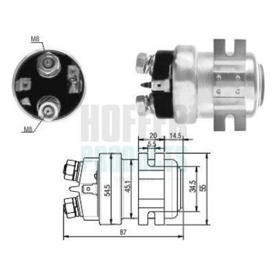 Elektromagnetický spínač, startér HOFFER 46001