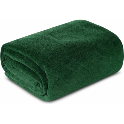 Eurofirany Deka SIMPLE jemná jednofarebná deka tmavozelená Polyester 150x200