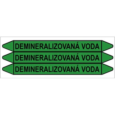 Značení potrubí, demineralizovaná voda,3 ks, 355 × 37 mm PZ 009079