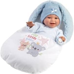 Llorens 63805 NEW BORN - реалистична бебешка кукла с звуци и меко текстилно тяло (4-63805)