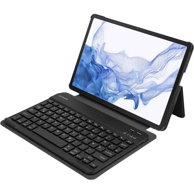 4smarts Flip Case DailyBiz and Bluetooth Keyboard - кожен калъф и безжична блутут клавиатура за Samsung Galaxy Tab S8 Plus, Galaxy Tab S7 Plus (черен)