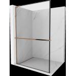 Mexen Kioto+ L душ стена с рафт Walk-in 90 x 200 cm, черна рамка, розово злато - 800-090-123-60-70 (800-090-123-60-70)