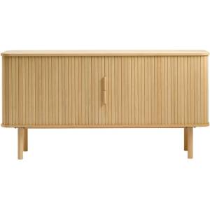 Unique Furniture Нисък скрин с дъбов декор и плъзгащи се врати в естествен цвят 76x160 cm Cavo - Unique Furniture (48942781)
