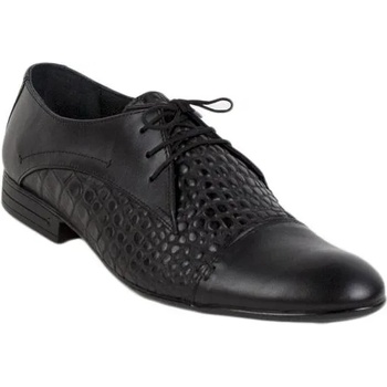 Image 1 of Български обувки Черни мъжки обувки с ефект крокодилска кожа 1611-174kroko