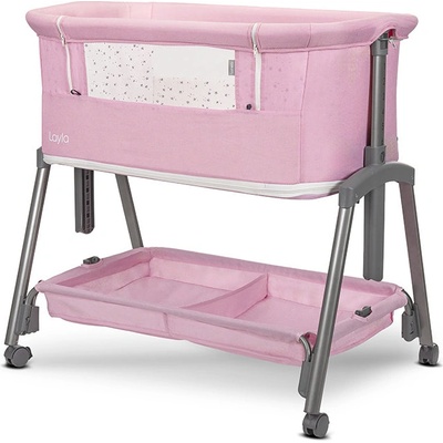 Lorelli Мини кошара с падаща преграда 2 в 1 Lorelli - Layla, Pink (10080742613)
