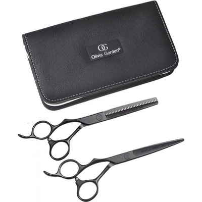 Olivia Garden SilkCut PRO SHEAR KIT Matt Black LEFT sada nožníc pre ľavákov