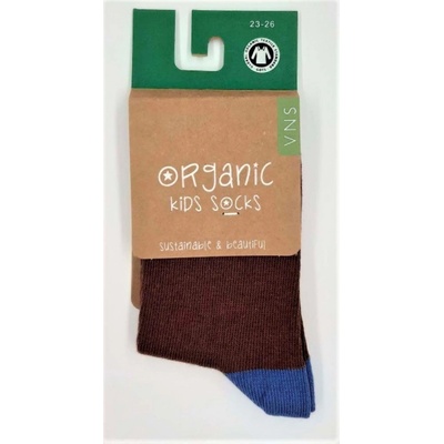 VNS Organic kids Plain brown blue Organic socks