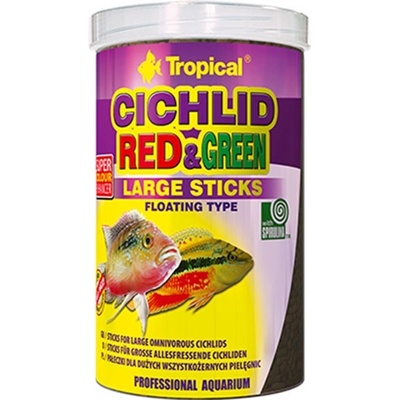 Tropical Cichlid Red&Green Large Sticks 250 ml, 75 g