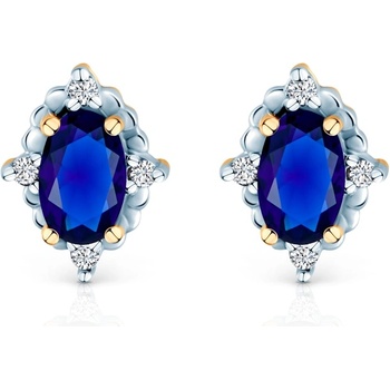 SAVICKI Обеци Savicki: двуцветно злато, сини сапфири, диаманти