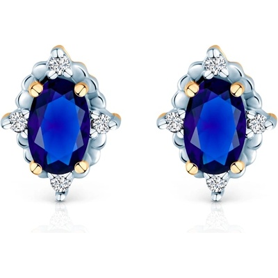 SAVICKI Обеци Savicki: двуцветно злато, сини сапфири, диаманти