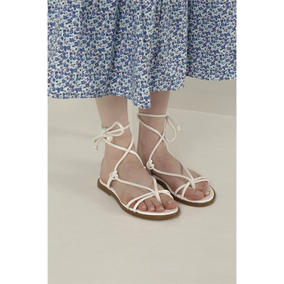 Moda Trend Дамски сандали с връзки - Бели #327951 (327951_Бяло)