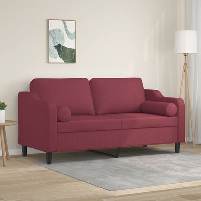 vidaXL 2místná pohovka s polštáři vínová 140 cm textil 11461.3200851