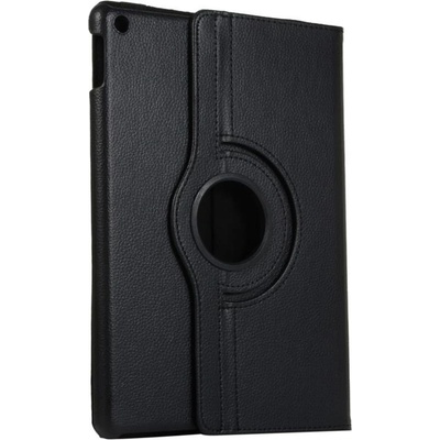 Кожен калъф за iPad 10.2 2019 с въртяща поставка - черен
