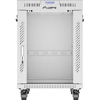 Lanberg rack cabinet 19" free-standing 15U/600x800 (flat pack) with glass door lcd grey v2 (FF01-6815-12SL)