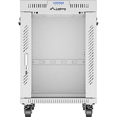 Lanberg rack cabinet 19" free-standing 15U/600x800 (flat pack) with glass door lcd grey v2 (FF01-6815-12SL)