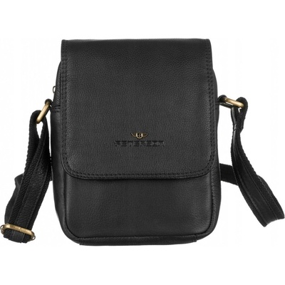 pánska kožená crossbody taška GT227 Čierna