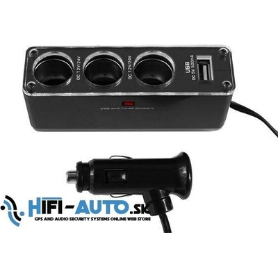 ROZTROJKA ZAPAĽOVAČA 12/24V S USB Č.2