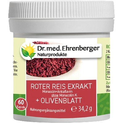 Dr. Ehrenberger Naturprodukte Червен ориз + маслинови листа - 60 капсули