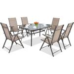 Garden Point Трапезни мебели от стомана Modena/Rosario за 6 души Garden Point кафяви (GAP389-6)