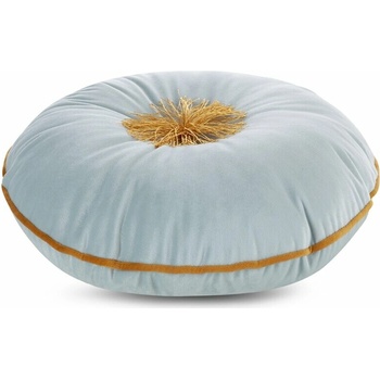 Takoy Zamatový okrúhly vankúš s výplňou, zlatým strapcom a lemovkou-HF-433989 40cm
