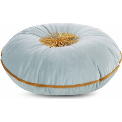 Takoy Zamatový okrúhly vankúš s výplňou, zlatým strapcom a lemovkou-HF-433989 40cm