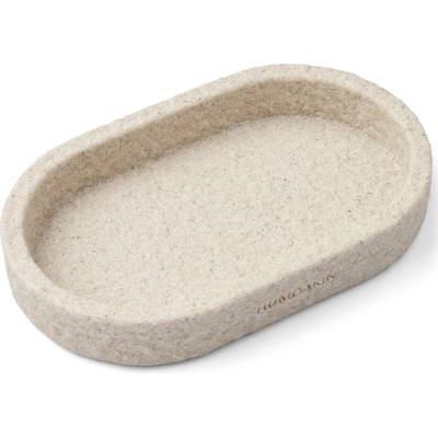 Dekorativní podnos 25 cm, ovál, bílá, pískovec, Humdakin