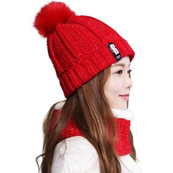 HARAHU Комплект за грейка за шапка и врат za-21530 - Червена kp21530 (za-21530)