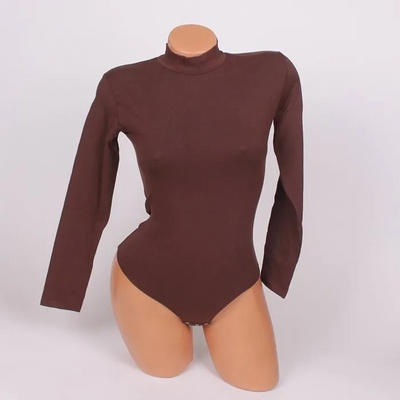 Памучно боди прашка в кафяв цвят