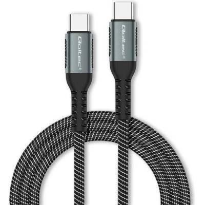 Qoltec 52357 USB 20, USB C vidlice,z obou stran, 1m, černo-bílý