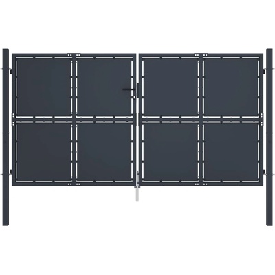 OMAXI Zahradní brána ocelová 300 x 175 cm antracitová 738077